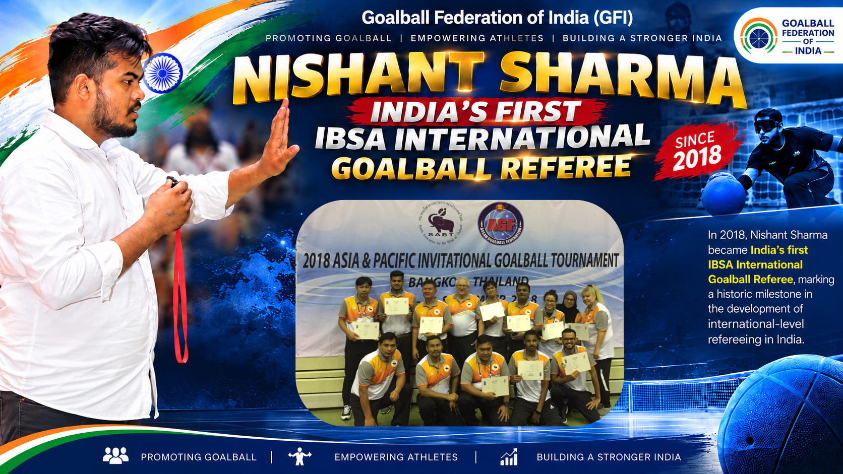 Nishant Sharma – India’s First IBSA International Goalball Referee